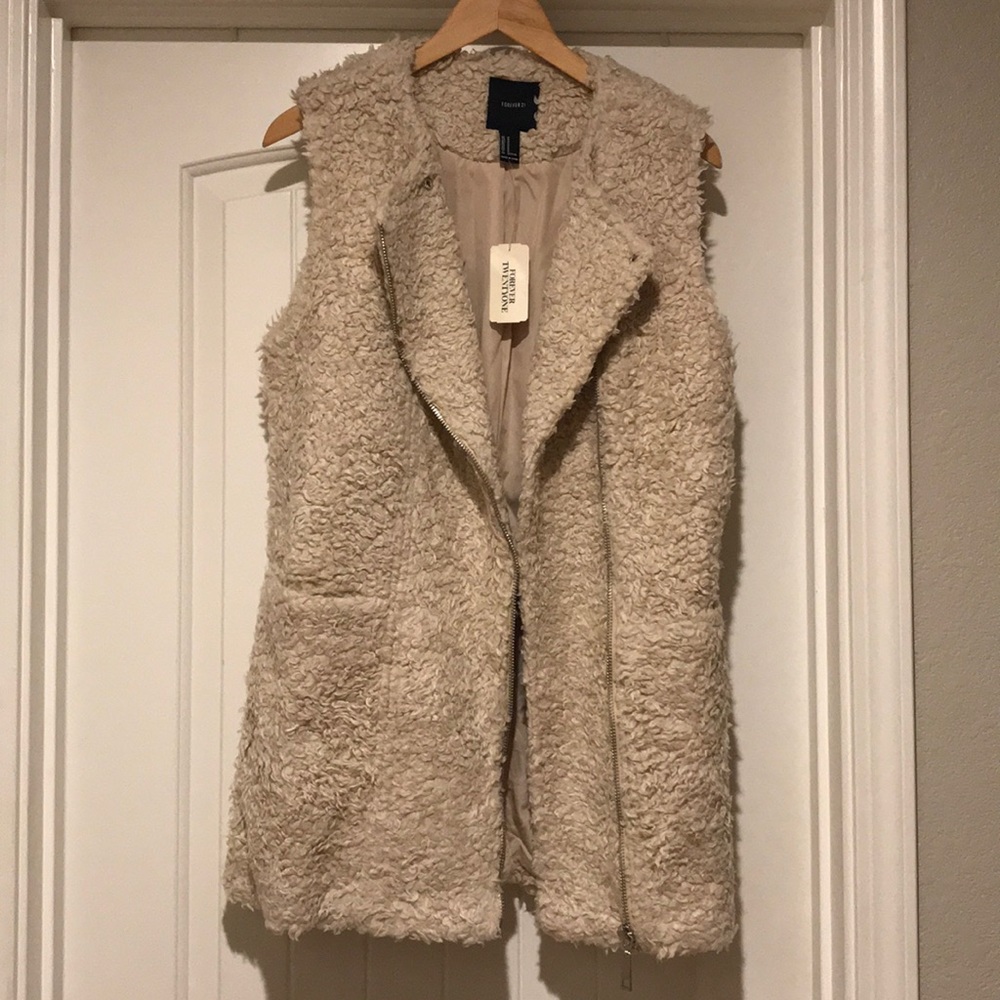 Forever 21 Faux Shearling long Vest